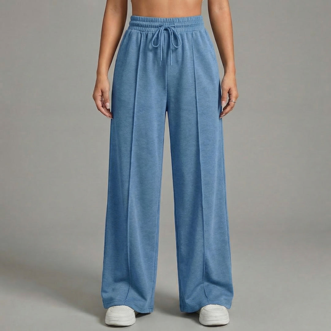 Women's High Waist Wide Leg Drawstring Casual Lounge Trousers