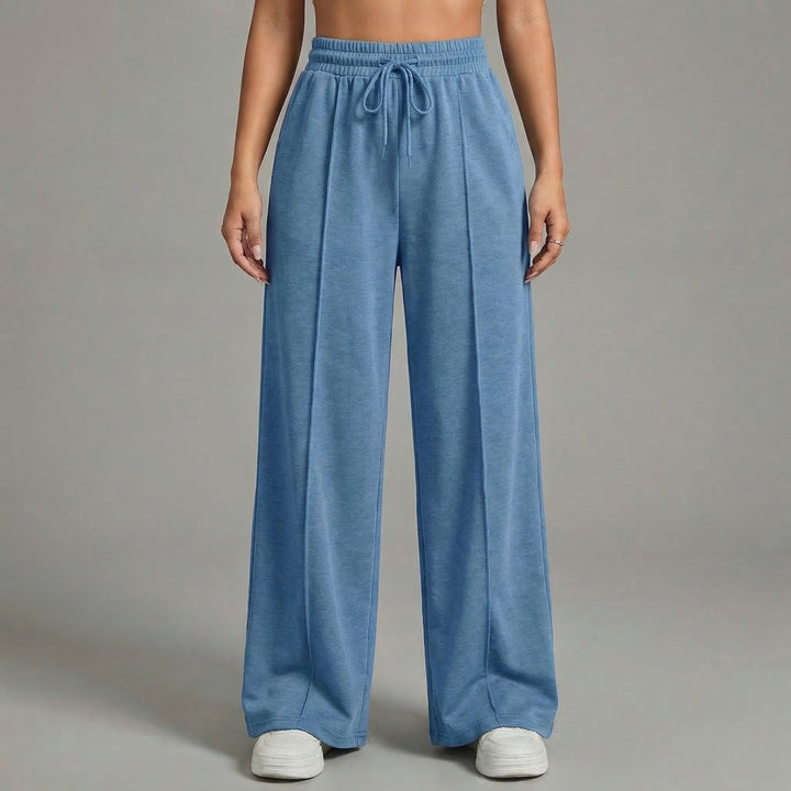 Women's High Waist Wide Leg Drawstring Casual Lounge Trousers