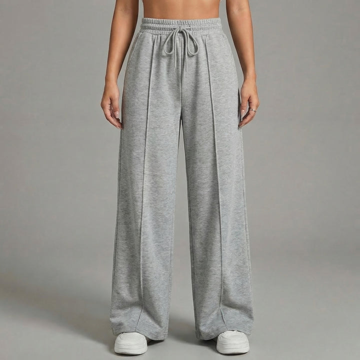 Women's High Waist Wide Leg Drawstring Casual Lounge Trousers