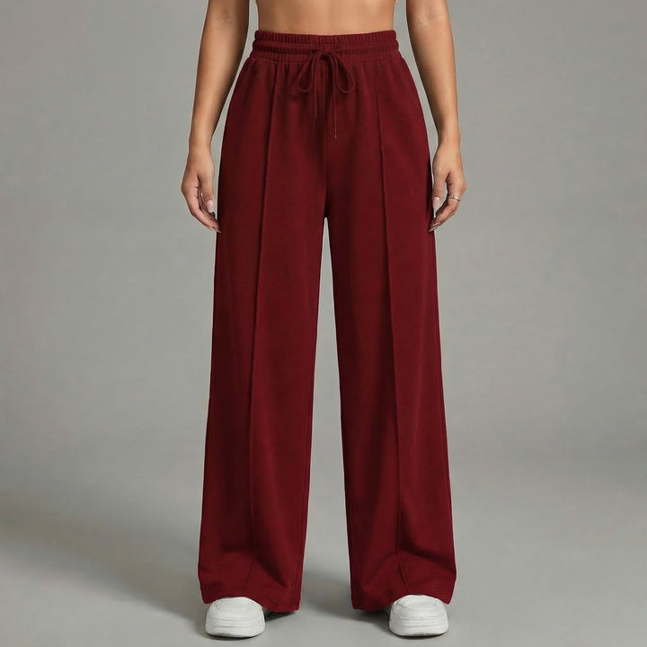 Women's High Waist Wide Leg Drawstring Casual Lounge Trousers
