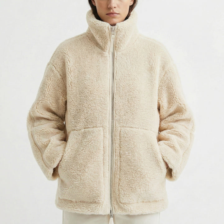 Women's Teddy Jacket – Oversized Sherpa Fleece Zip-Up Jacket