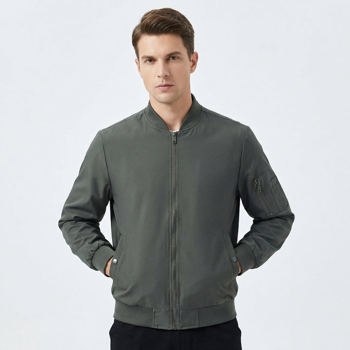 Men's Bomber Jacket – Slim Fit Lightweight Zip-Up Flight Jacket