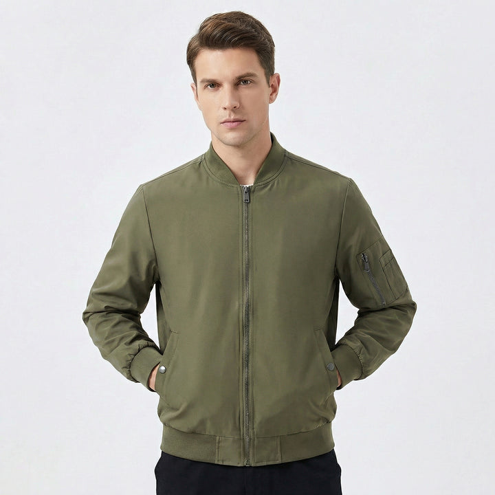 Men's Bomber Jacket – Slim Fit Lightweight Zip-Up Flight Jacket