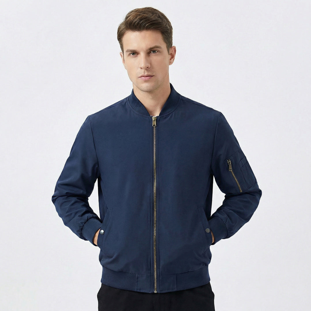 Men's Bomber Jacket – Slim Fit Lightweight Zip-Up Flight Jacket
