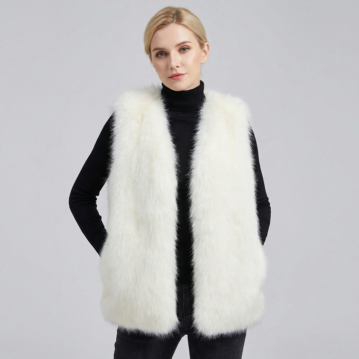 Women's Faux Fur Sleeveless Fluffy Warm Shoulder Gilet