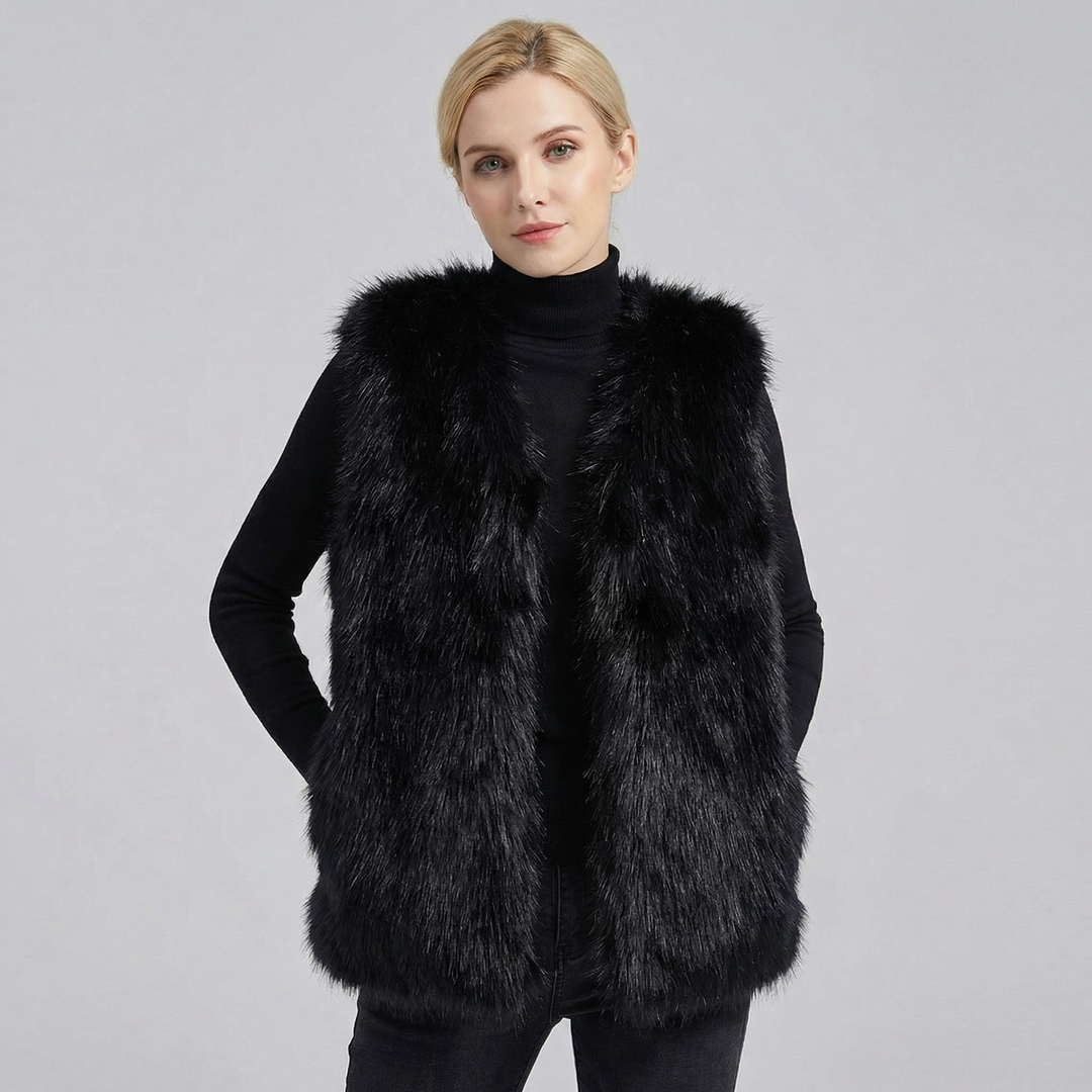 Women's Faux Fur Sleeveless Fluffy Warm Shoulder Gilet