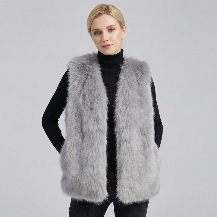 Women's Faux Fur Sleeveless Fluffy Warm Shoulder Gilet