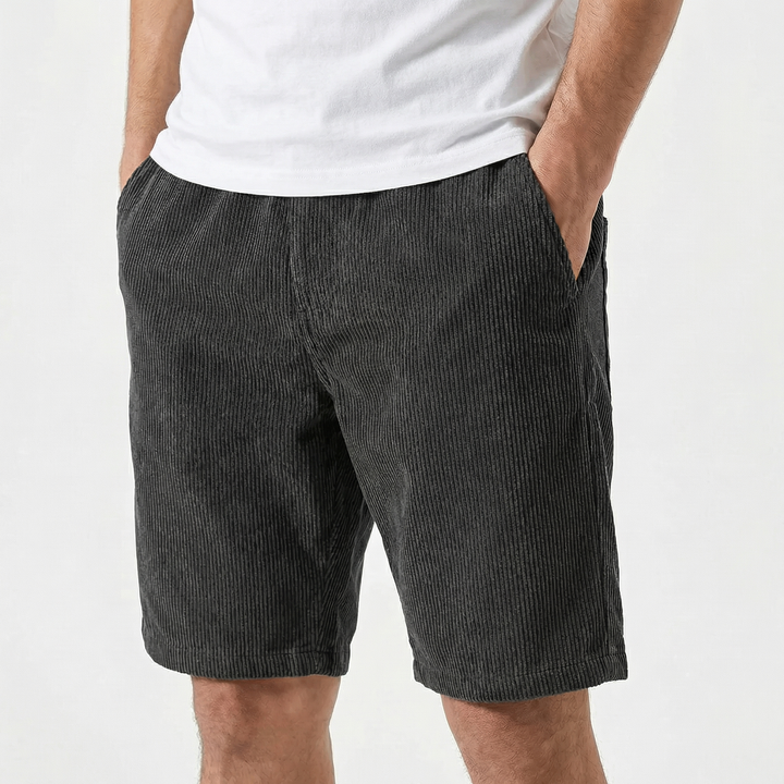 Corduroy Shorts Men - Elastic Waist Casual Summer Chino Shorts
