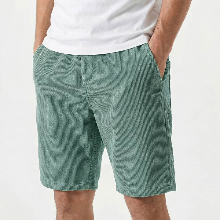 Corduroy Shorts Men - Elastic Waist Casual Summer Chino Shorts