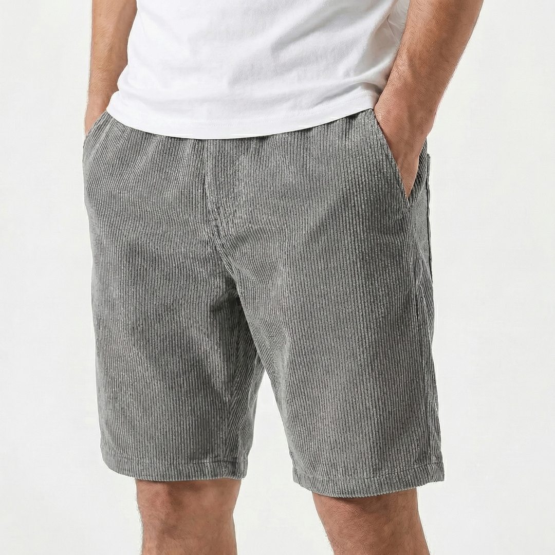 Corduroy Shorts Men - Elastic Waist Casual Summer Chino Shorts