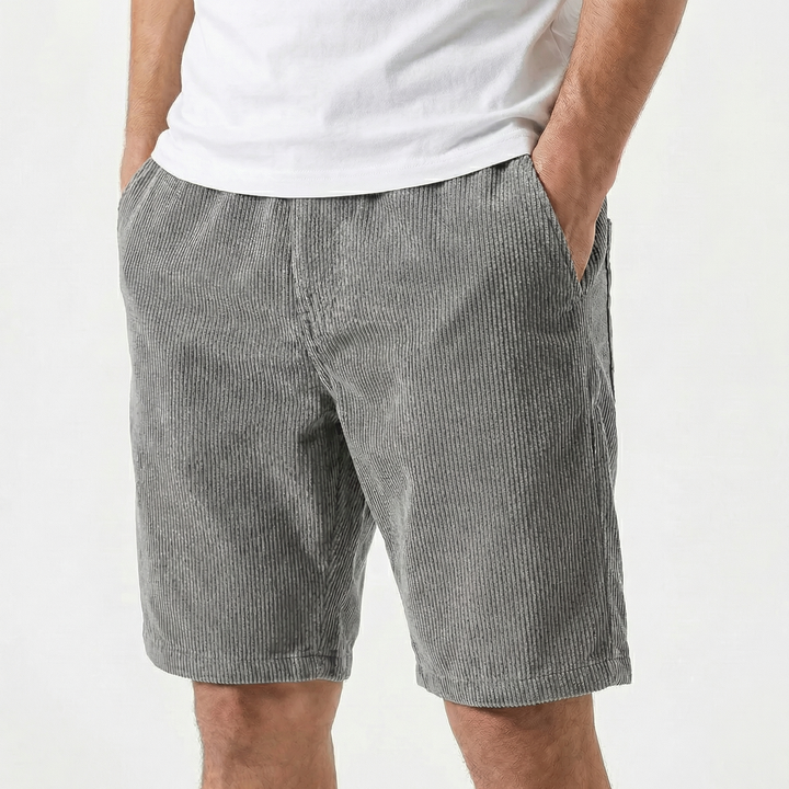 Corduroy Shorts Men - Elastic Waist Casual Summer Chino Shorts
