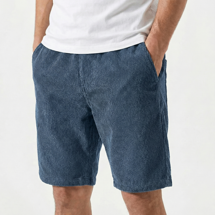 Corduroy Shorts Men - Elastic Waist Casual Summer Chino Shorts
