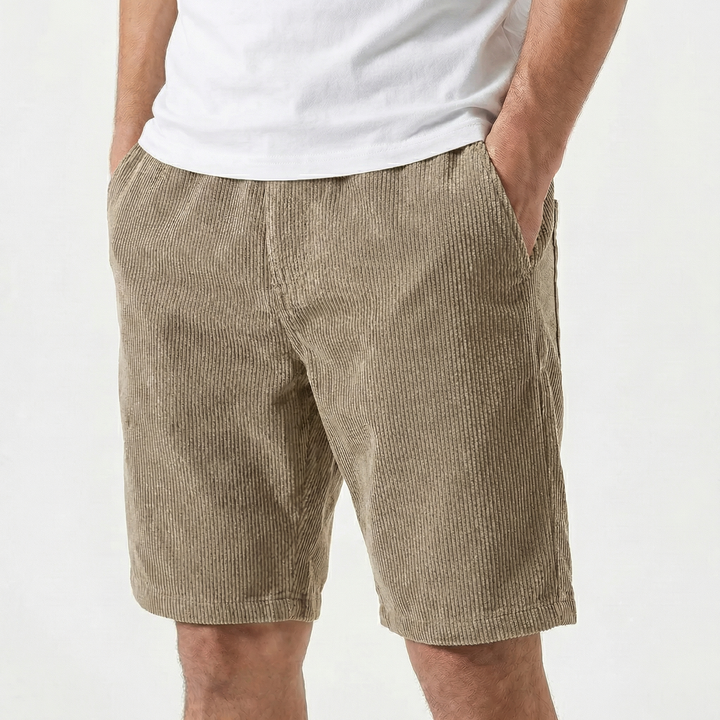 Corduroy Shorts Men - Elastic Waist Casual Summer Chino Shorts