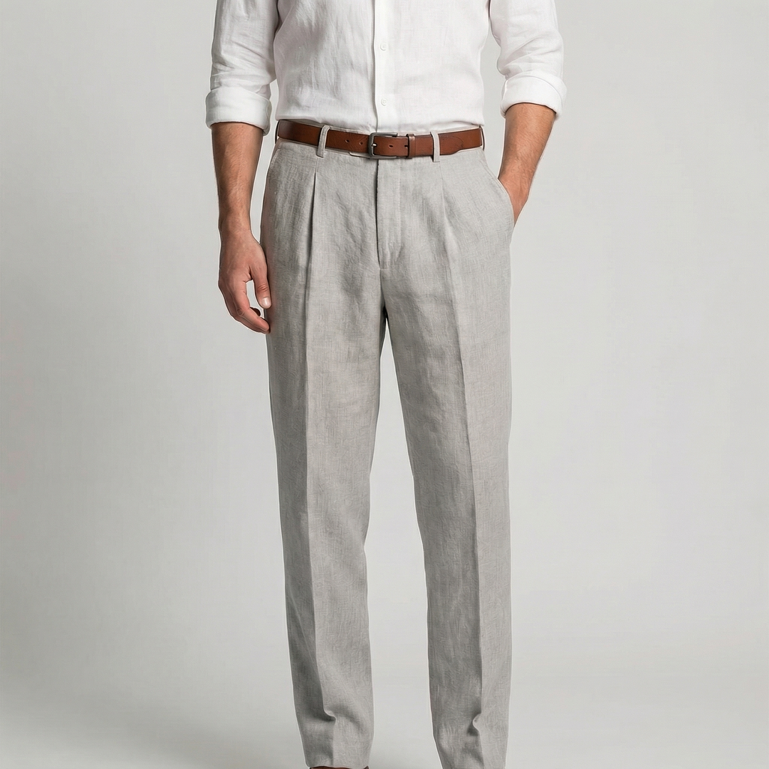 Men's Classic Straight Leg Trousers | Smart Casual Chino Pants