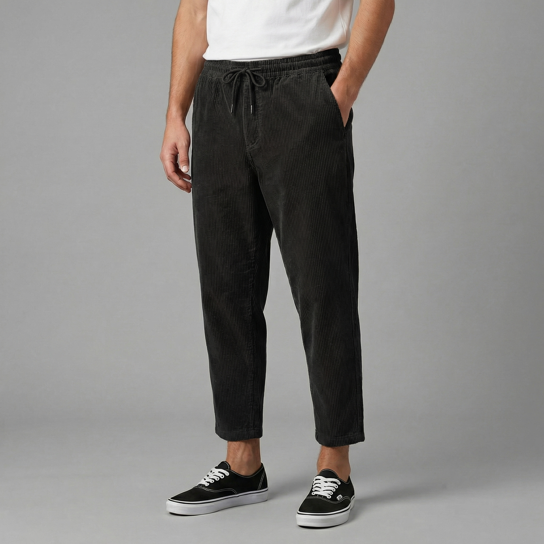 Men's Relaxed Fit Straight Leg Drawstring Casual Pants
