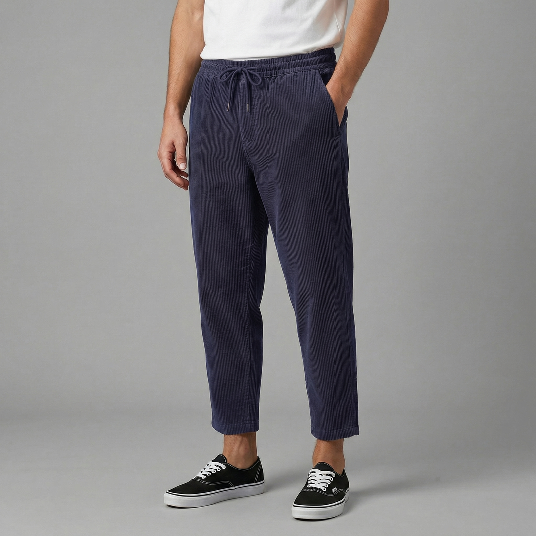 Men's Relaxed Fit Straight Leg Drawstring Casual Pants