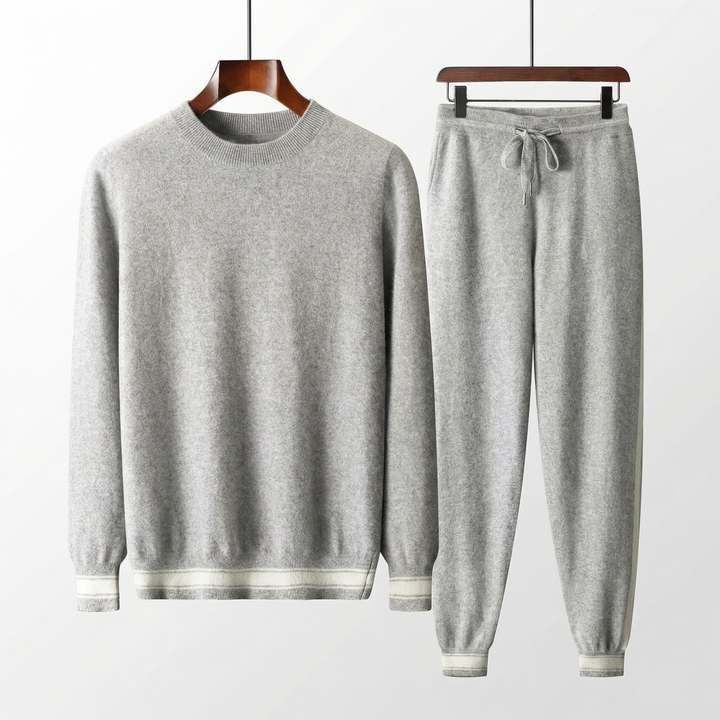 Men's Luxury Cashmere Soft Knit Tracksuit Set