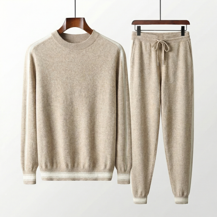 Men's Luxury Cashmere Soft Knit Tracksuit Set