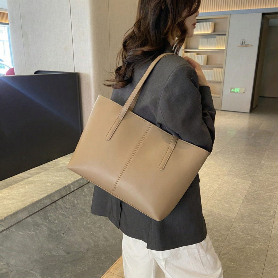 Women's Vintage Large PU Leather Shoulder Tote Bag