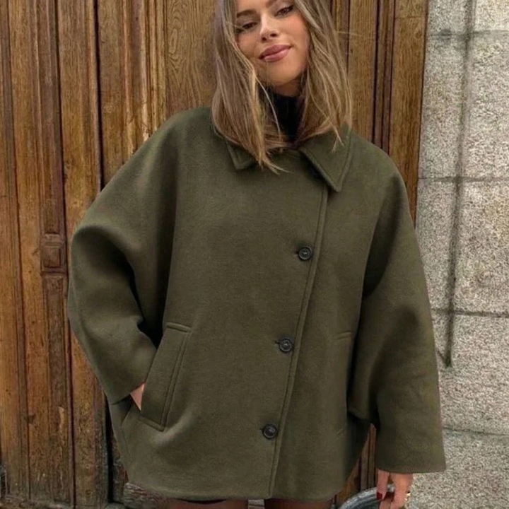 Women's Lapel Loose Fit Long Woollen Winter Coat