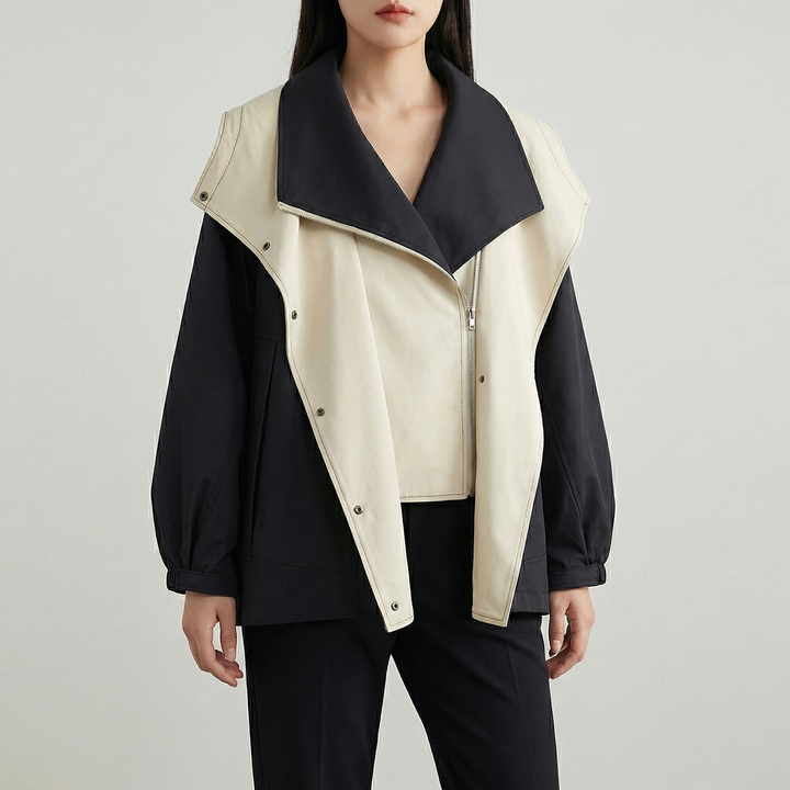 Women's Oversized Hooded Zip-Up Crock Coat
