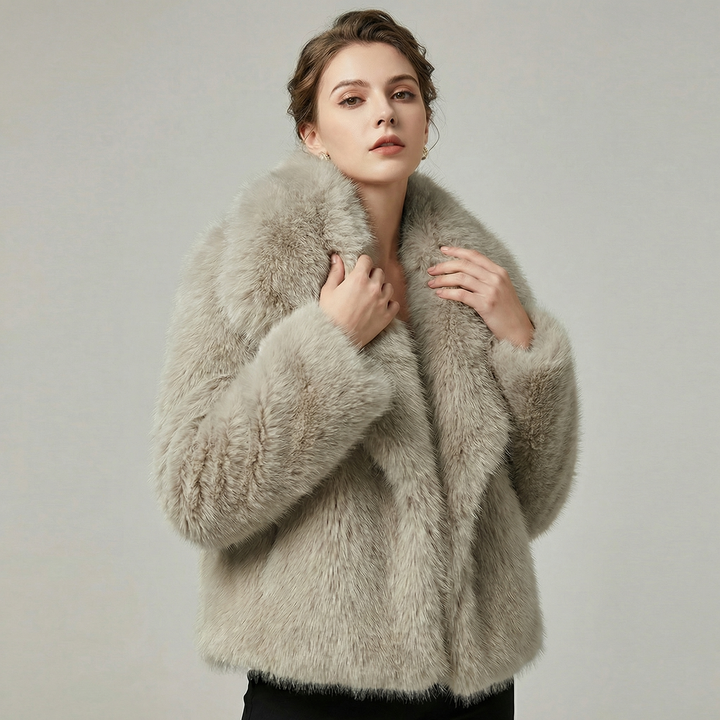Women's Large Lapel Fluffy Oversized Faux Fur Coat