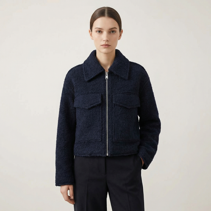 Women's Casual Tailored Zip-Up Bomber Jacket