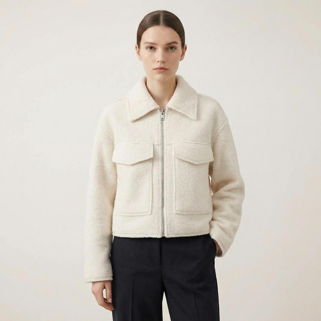Women's Casual Tailored Zip-Up Bomber Jacket