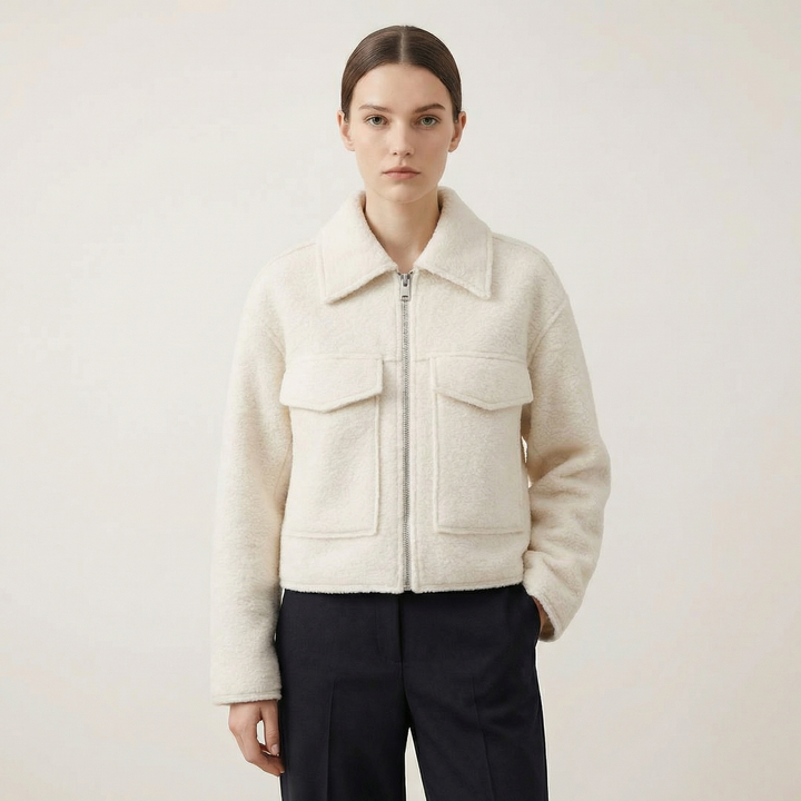 Women's Casual Tailored Zip-Up Bomber Jacket