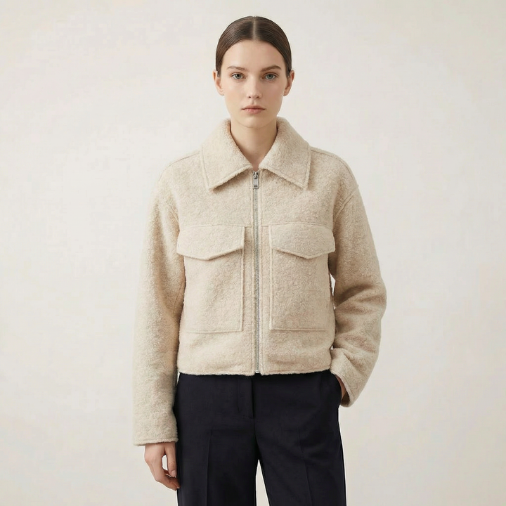 Women's Casual Tailored Zip-Up Bomber Jacket