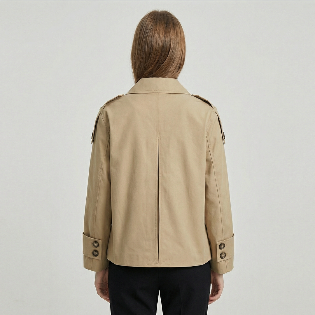 Women's Classic Double Breasted Commuter Trench Coat