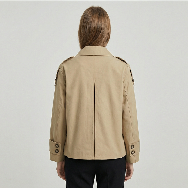 Women's Classic Double Breasted Commuter Trench Coat