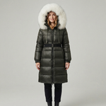 Army Green White Raccoon Fur