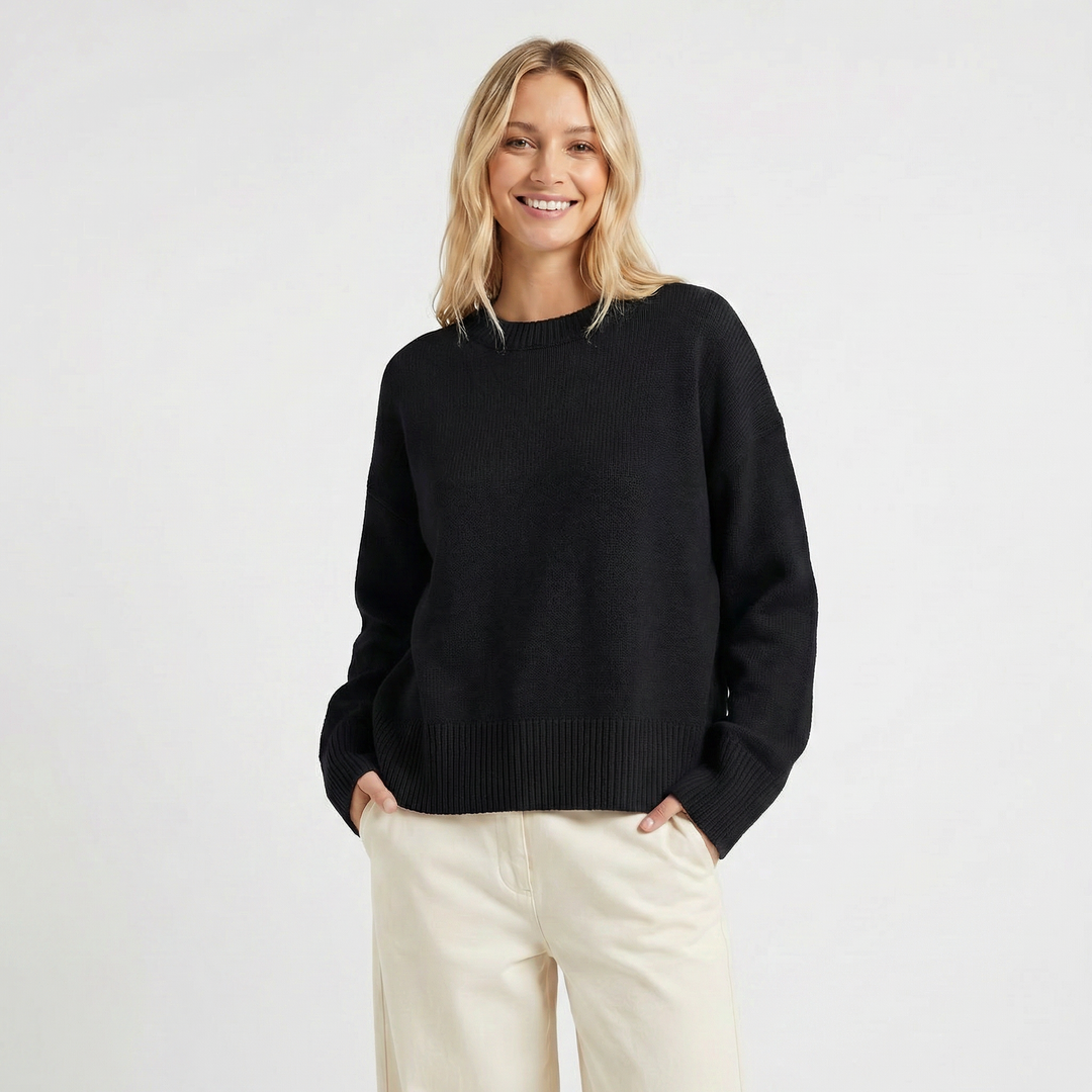 Women's Crewneck Pullover Sweater – Soft Oversized Knit Jumper Casual Knitwear