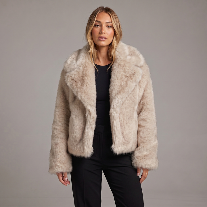 Women's Faux Fur Coat Oversized Winter Jacket Wide Lapel