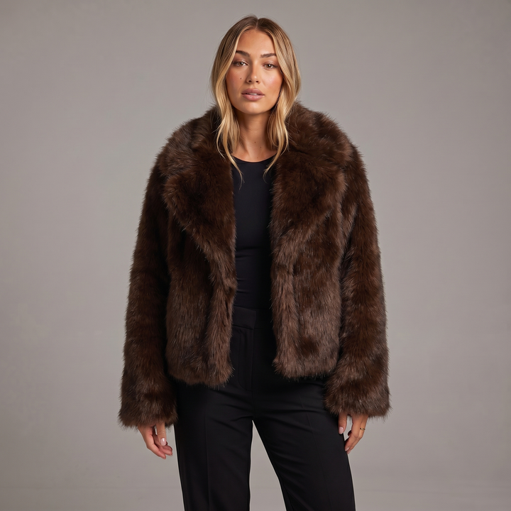 Women's Faux Fur Coat Oversized Winter Jacket Wide Lapel