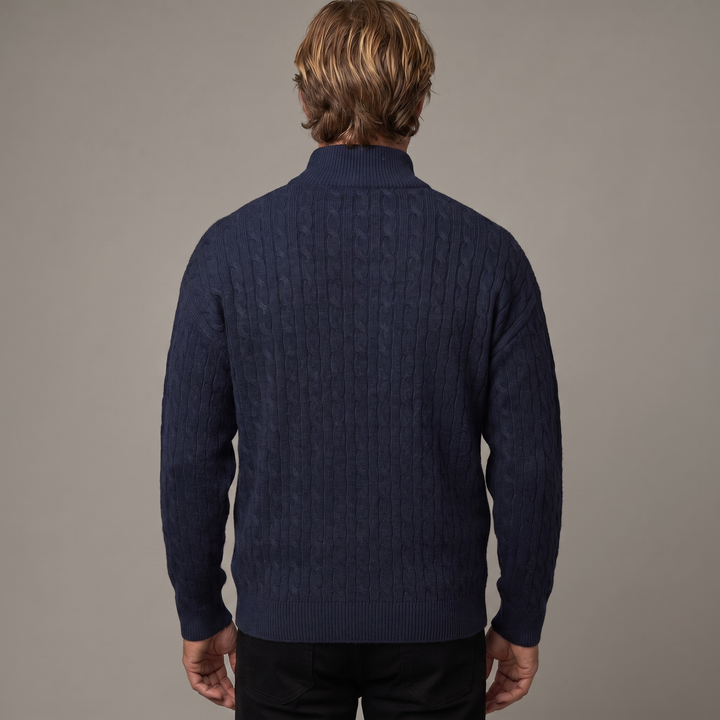 Men's Cable Knit Full Zip Winter Cardigan