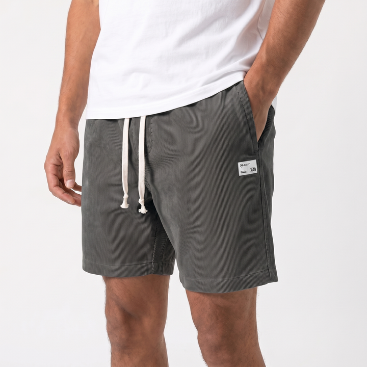 Mens Corduroy Shorts - Drawstring Casual Summer Cord Shorts