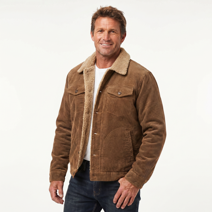 Men's Luxury Double-Sided Shearling Warm Bomber Jacket