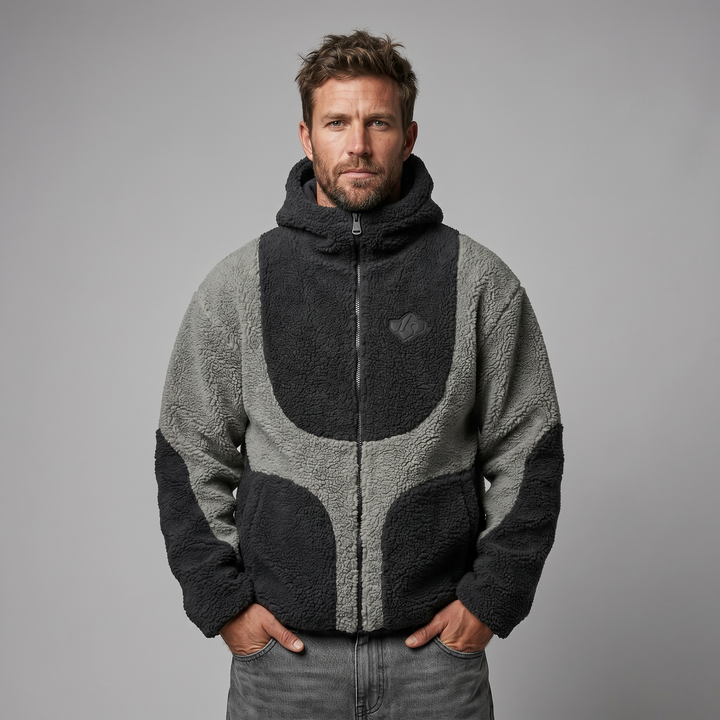Men's Premium Polar Fleece Wool Hooded Zip Jacket
