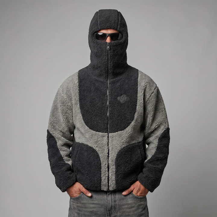 Men's Premium Polar Fleece Wool Hooded Zip Jacket