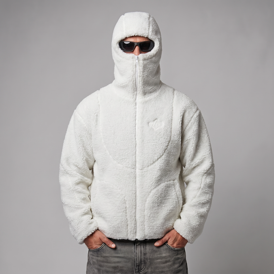 Men's Premium Polar Fleece Wool Hooded Zip Jacket