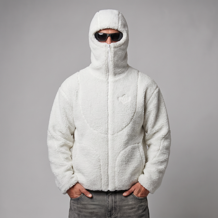 Men's Premium Polar Fleece Wool Hooded Zip Jacket