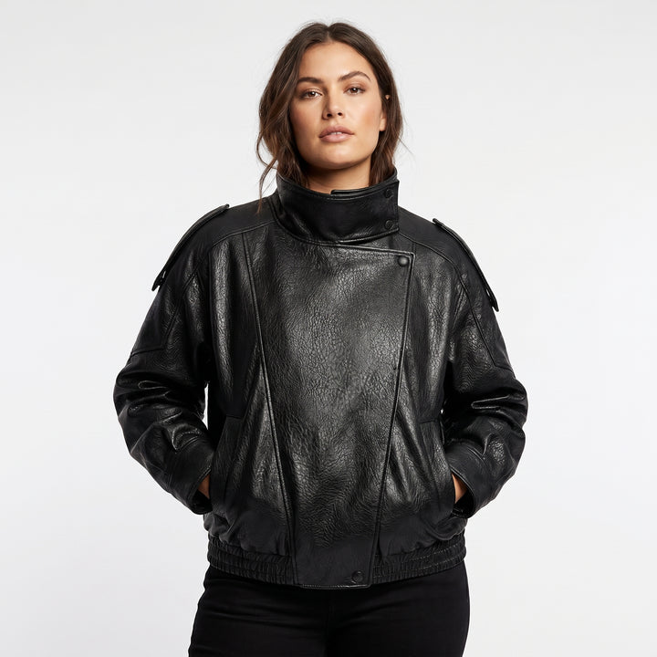 Women's Vintage Style Faux Leather Jacket
