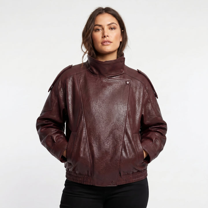 Women's Vintage Style Faux Leather Jacket