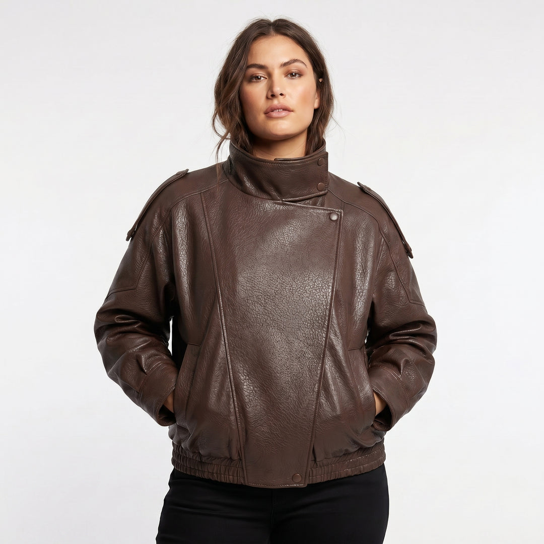 Women's Vintage Style Faux Leather Jacket
