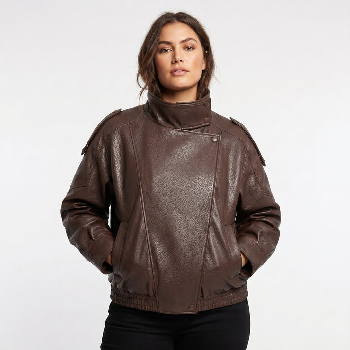 Women's Vintage Style Faux Leather Jacket
