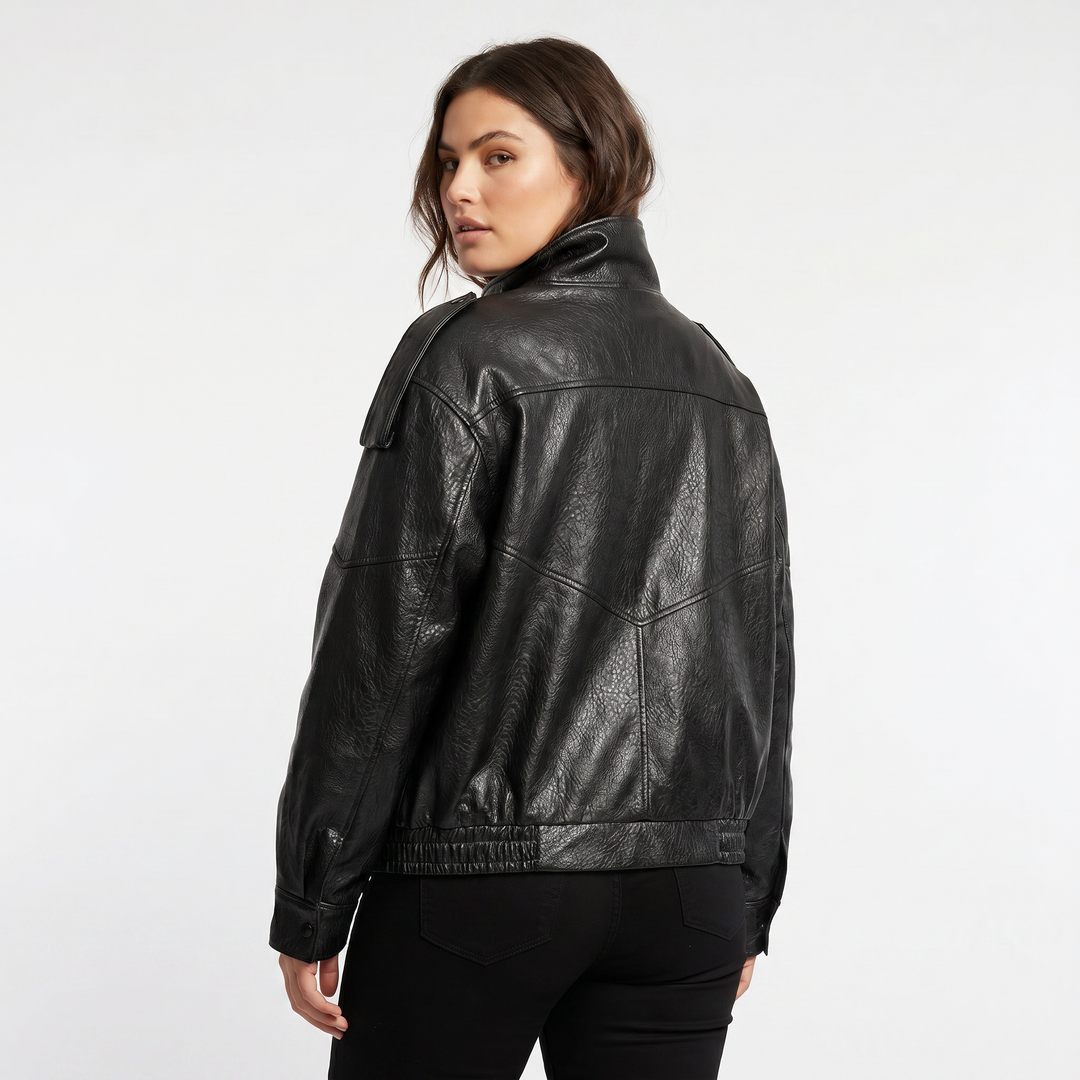 Women's Vintage Style Faux Leather Jacket