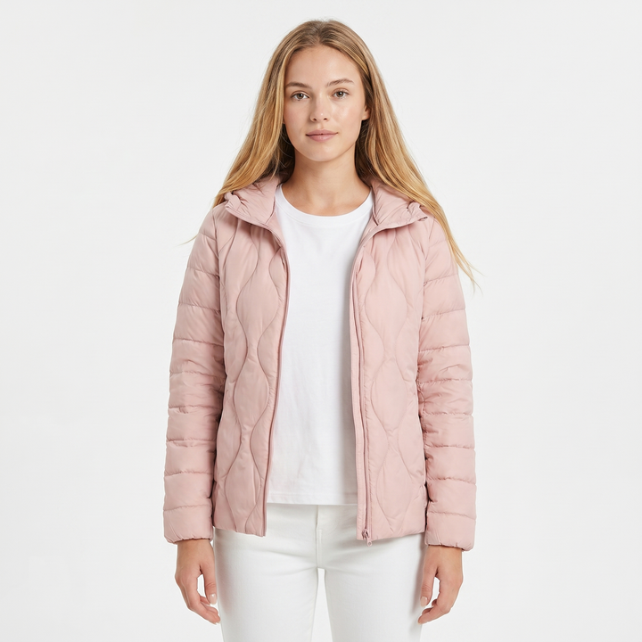 Womens Puffer Jacket – Lightweight Hooded Quilted