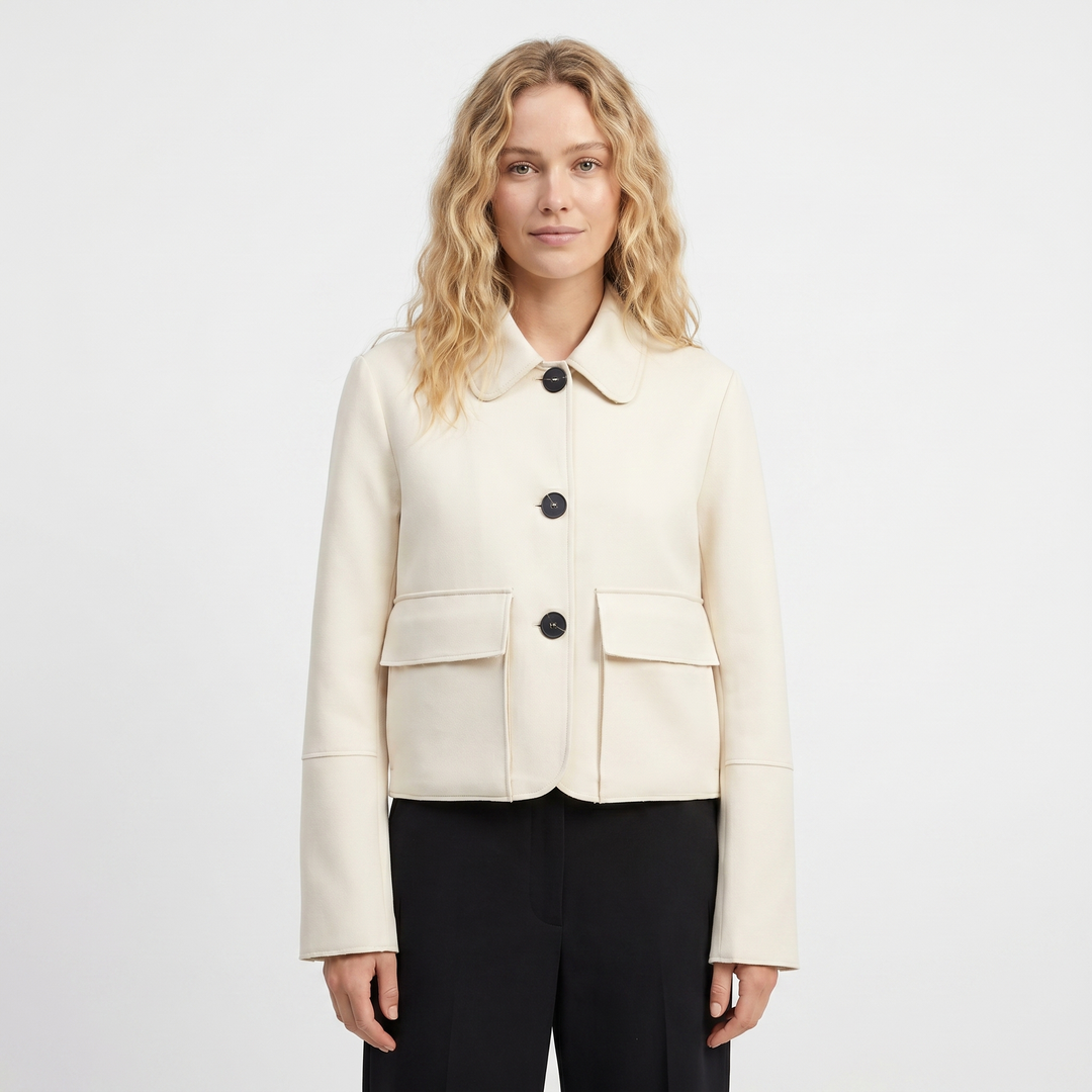 Brown Suede Jacket – Cropped Collared Button Up